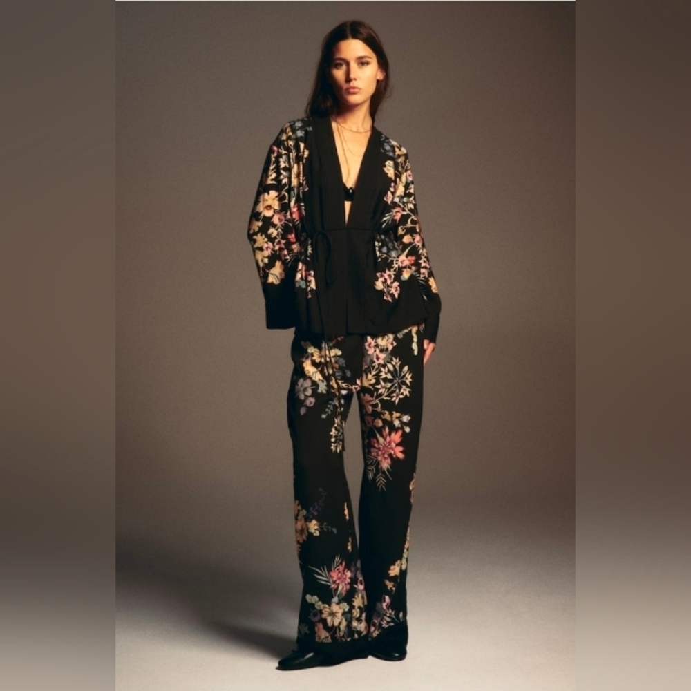 H&M Black Floral Women's Pantsuit